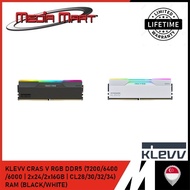 KLEVV CRAS V RGB DDR5 (7200/6400/6000 | CL28/30/32/34) RAM (BLACK/WHITE)