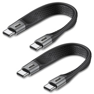 KETSOOBI ショートUSB Cケーブル 2本パック (5インチ) Thunderbolt 4 USB 4ケーブル 40Gbps データ転送 240W PD 高速充電 8K@60Hz iPhone