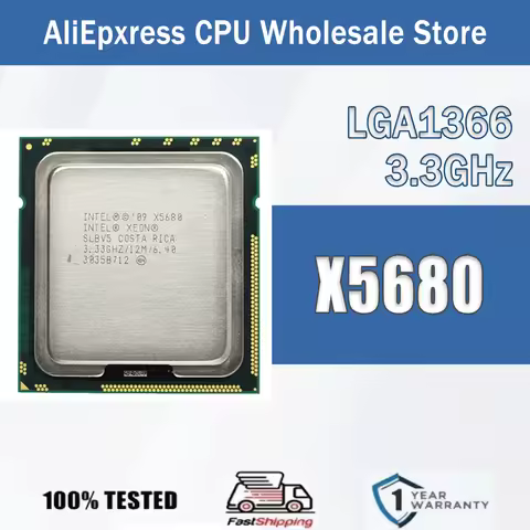 Intel Xeon X5680 3.3GHz 6 Cores 12 Threads 12M 130W Computer CPU Processor Server X5680 Package LGA 