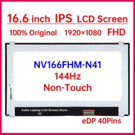 16.6 Inch 144Hz Laptop LCD Screen NV166FHM N41 NV166FHM-N41 Display Matrix Panel Replacement 1920x10
