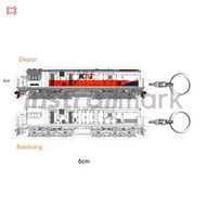 GANTUNGAN CC201 Livery PT Locomotive. KAI Side | Train Keychain