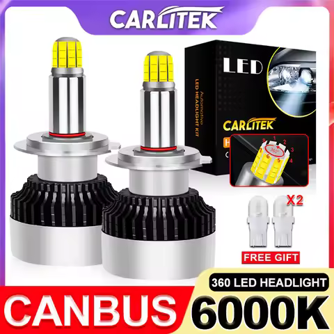 Carlitek H7 LED Headlamp H1 H8 H9 H11 9012 Hir2 Auto Fog Lamp 9005 9006 HB3 HB4 360 3D LED 4K3 6K 8K