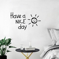 STC001 Motivational Stickers, Glass Wall Wallpaper, Quote Have A Nice DAY Wall Sticker