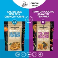 [Bundle of 6] 3 x Tom Yum Goong Seaweed Tempura &amp; 3 x Salted Egg Fish Skin Potato Chips Snacks