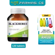 PROMO Blackmores Vitamin B + C 120 Tablets EXP:11/2027 [ Vitamin B+C, Folic acid, B12, Farmasi CS ]