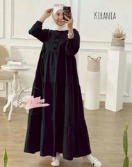 pakaian wanita midi dress jumbo bahan katun twill premium muslim terbaru 2023 dres kekinia korean style gamis midi polos bahan rayon viscouse terbaru baju lebaran 2023 baju kondangan terlaris busui bumil