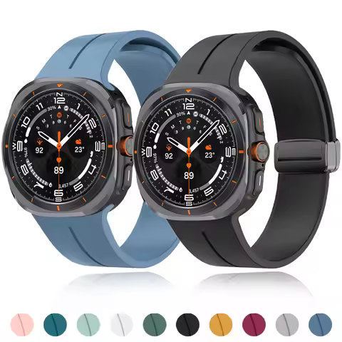 Magnetic Buckle Strap For Samsung Galaxy Watch 7 Ultra 47mm Wristband Silicone Sport Bracelet Access