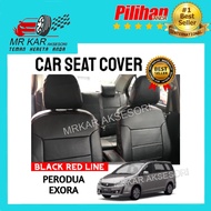 Seat Cover Exora PVC Leather Black Red Line