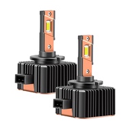 Roadsun 2ชิ้น D1S สว่างมากไฟหน้ารถมอเตอร์ไซค์แบบ LED 30000LM D1R D1S 240W CSP 3570ชิปอัพเกรด LED ทอง