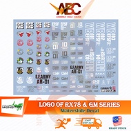 (Evo Monster) Waterslide Decal - MG RGM-79GM/White Dingo/GM Sniper/God of Death/EFSF/EF Army/RX-78 R