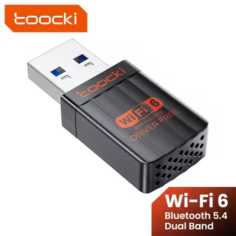 Toocki AX900 Wi-Fi Adapter Bluetooth 5.4 WiFi6 5GHz&2.4GHz Dual Band WiFi Dongle Driver Free 600M Re