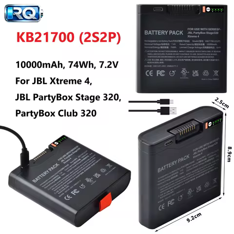 10000mAh KB21700 2S2P Replacement Battery for JBL Xtreme 4 PartyBox Stage 320 PartyBox Club 320 FG4C