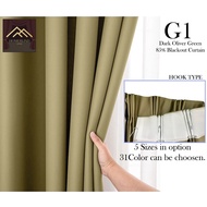 HOOK Type Modern Langsir Curtain Semi Blackout Langsir Pintu Door Curtain Tirai Tingkap/Langsir murah/Langsir rumah-G1