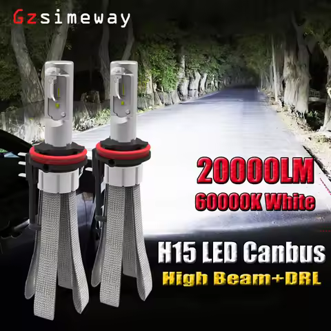 2PCS H15 LED Canbus Car Light H7 H8 H11 9005 HB3 HB4 9006 9012 H1 LED Headlight 20000LM Automobile B