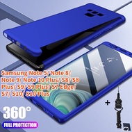 360 Degree Full Cover Phone Case For Samsung Note 5 Note 8 Note 9 Samsung Note 10 Plus Samsung S9 Plus S8 Plus S10 S9 S8 S7 S7 Edge S10 Plus Case With Tempered Glass Cover Case