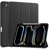 For iPad Air 11 13 M3 M2 pro 11 13 M4 A2926 A3007 A2837 A3006 Tri-Folding Stand Case Smart Pencil Ho