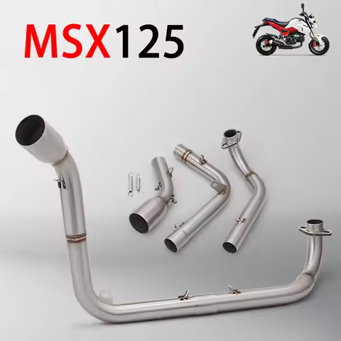 for MSX125 MSX-125 MSX Stainless Steel Motorcycle Front Exhaust System Set (2012-2020 Models)