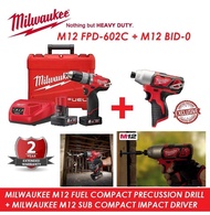 Milwaukee M12 FUEL Compact Percussion Drill Driver Combo Set, Percussion Drill Combo