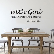 Removable Modern Letters Proverbs Bible Verse Wall Art Stickers Decals English Poetry Home Decoration Wallpaper