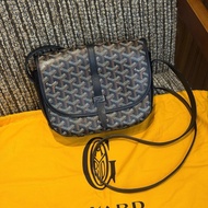 Goyard戈雅Belvedere黑花郵差包小號 馬鞍包斜背包 底長21cm