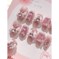 Cute Girl Bow Wearable Nail Nail Patch Nail Sticker Nail Sticker Fake Nail Wearable Nail Sticker U4