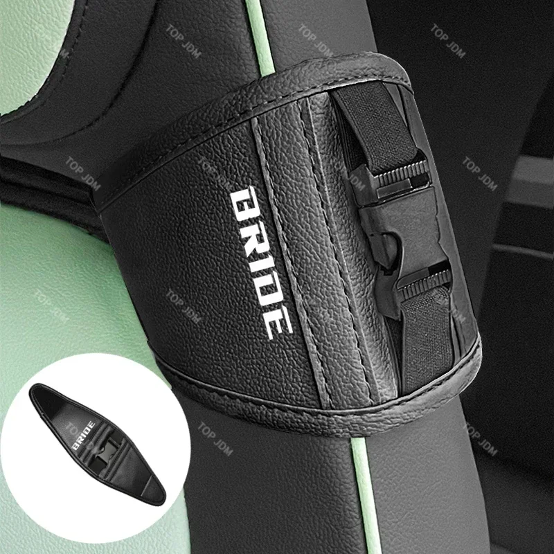 JDM PU Leather Racing Bucket Seat Belt Guide Holder Protector Genuine for BRIDE RECARO SPARCO OMP Ra