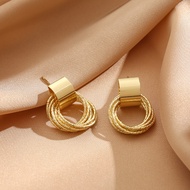 Hot Sale Earrings Gold Pawnable Hikaw 18k Legit Gold Original Women's Wheat Ear Circle Jewelry for A Good Friend's Birthday Gift Earings for Women Hypoallergenic Non Tarnish Dangling Earing Set for Girls