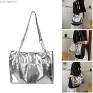 HSV Fashion Shoulder Bag for Women Girl Versatile Shopping Bag Large Capacity Solid Color Handbag Wa