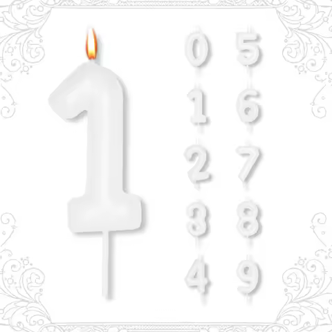 1 pcs Birthday Number Candle,0-9 Number Candle for Birthday Party Decoration, Number Candle for Cake