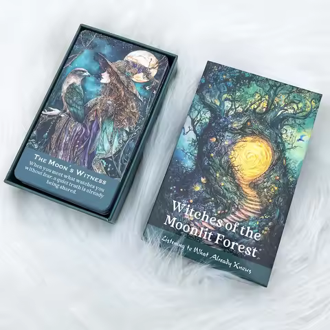 Witches of the Moonlit Forset Oracle Cards Deck, Original Design, 54 Cards for Guiding Active Living