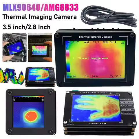 MLX90640 AMG8833 Portable Infrared Sensors Lightweight Digital Thermal Imaging Camera USB Charging f