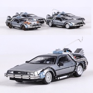 [40%Repurchase Rate]MJ 1:64Back to the Future Time Machine Delorean DMC-12Simulation Alloy Car Model