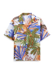 AIIZ (เอ ทู แซด) - AIIZ เสื้อเชิ้ตฮาวายเด็กผู้ชายแขนสั้นพิมพ์ลายวินเทจ