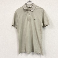 LACOSTE短袖 polo 衫，單 logo，米色，古著。