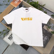 EVISU/God of Fortune 2026 Round Neck Short Sleeve T-Shirt Couple Style Men Style Casual Loose Round 