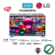 2025 FREE MAGIC REMOTE 75 Inch LG 4K UHD AI TV UA84 HDR10 PRO 75" Smart TV Murah Television 电视机 電視機 