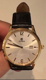 CYMA錶（24K包邊真皮手錶，夠懷舊）