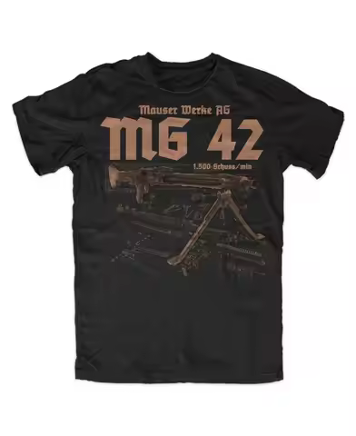 MG 42 Premium Men T-Shirt MP40 MP44 Army Tactical Short Sleeve Casual Harajuku TShirts