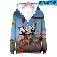 Hoodies Anime Game Cuphead Mugman 3D Print Sweatshirts Boys Children's Fashion Oversize Hoodie