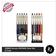 Zebra Sarasa VINTAGE Color Clip Gel Pen SET - 0.5mm