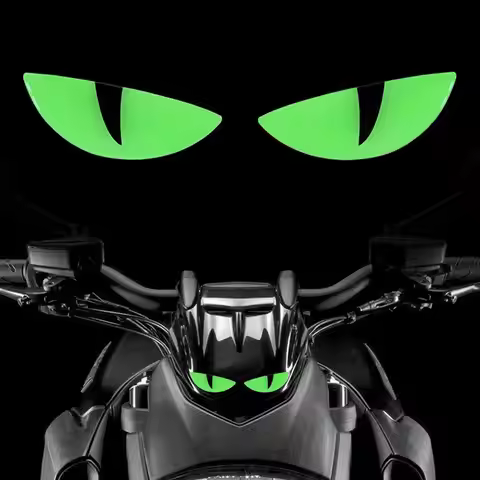 2-6Pcs Luminous Eyes Car Stickers 3D Reflective Demon Cat Eyes Sticker for Auto Motorcycle Night Lig