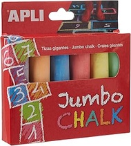 [SG] APLI Jumbo Round Chalk Assorted Colors 6pcs | Pack of 2 box [Evergreen Stationery]
