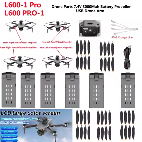 L600-1 PRO MAX RC Drone Battery L600-1PRO MAX Drone Battery 7.4V 3000Mah/Propeller For L600-1PRO Dro