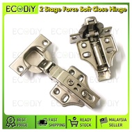 ECODIY🇲🇾 2 Stage Force Hydraulic Soft Close Hinge 5/8" Hinge Kitchen Cabinet Furniture Soft Close Co