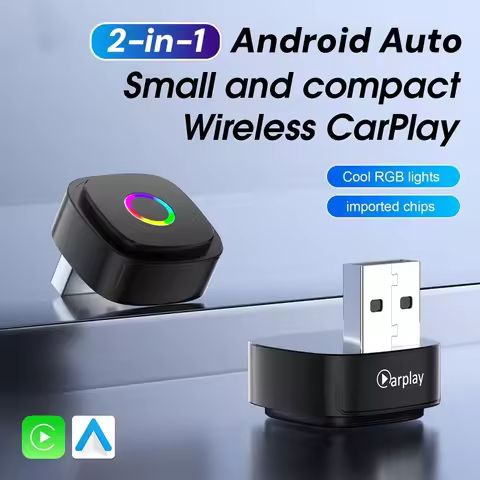 Wireless CarPlay Android Auto Adapter 2026, 2-in-1 Plug & Play for iOS iPhone Android Fit for Toyota