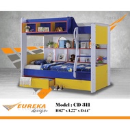 EUREKA Children Double Decker Bed Pull Out / Katil Budak Cartoon Wood (Deliver &amp; Installation Klang Valley) CD 2395