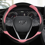 Toyota Carbon Fiber Leather Car Steering Wheel Cover For Toyota Vios Wigo Fortuner Rush