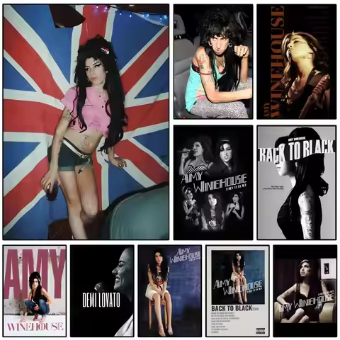 Jazz Pop Singer Amy w-winehouse Poster HD Self-Adhesive Wall Decor Home Office Dorm Bedroom & More I