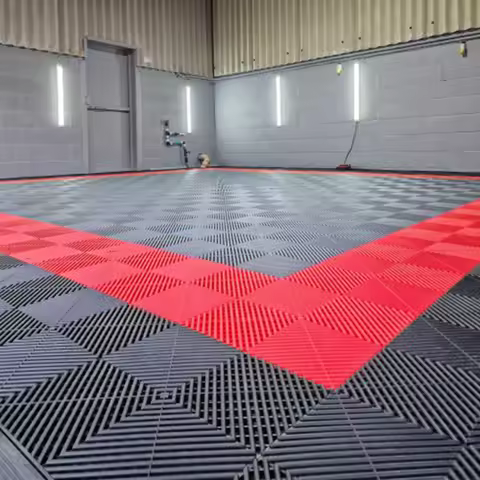 40x40cm Car Wash Floor Mat Waterproof Plastic Modular Interlocking Garage Floor Tiles Garage Slabs