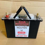 Bình pin lithium 12V - 30Ah chống nước có tay xách